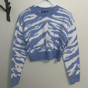 Blue zebra sweater